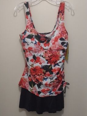 OUO Red Floral Tankini (J713)